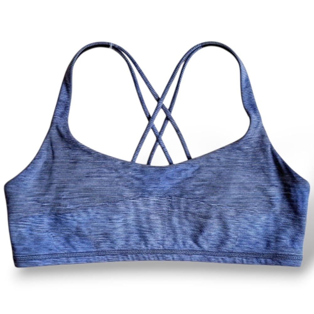 Lululemon Free To Be Strappy Yoga Bra Space Dye Sapphire Blue Size 12